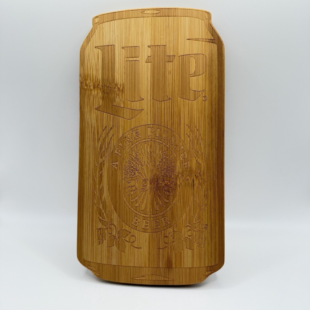 Miller Lite Brand Bamboo Cutting‎ Board Shaped Like A Beer Can